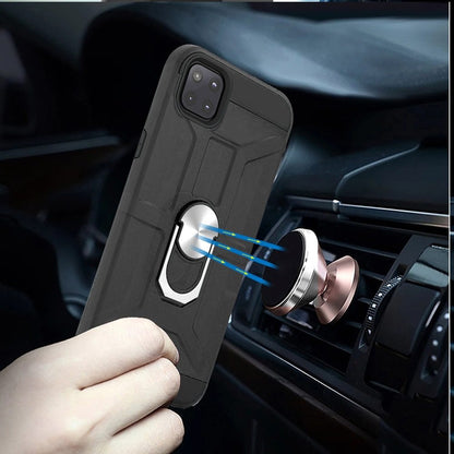 For Boost Mobile Celero 5G Cases with Stand Kickstand Ring Holder [360° Rotating] Armor Dual Layer Work with Magnetic Car Mount PC+TPU Hard Black Phone Case Cover
