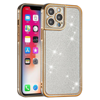 For Apple iPhone 11 (6.1") Luxury Chromed Edge Glitter Star Bling Thick TPU Shiny Bling Protective Frame  Phone Case Cover