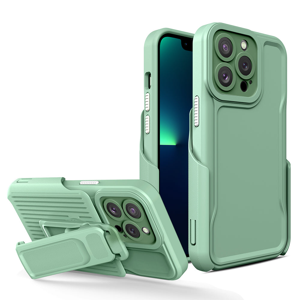 For Apple iPhone 14 /Plus Pro Max Hybrid Combo 2in1 with Secure Clip-on Holster, Kickstand & Camera Opening  Phone Case Cover