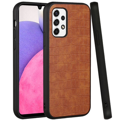 For Samsung Galaxy A33 5G Ultra Slim Thin PU Leather Crocodile Flip Snap On Hybrid Shockproof TPU PC Hard Shell Durable  Phone Case Cover