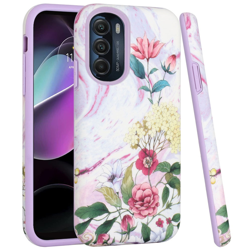 For Motorola Moto G Stylus 5G 2022 Bliss Floral Stylish Design Hybrid Rubber TPU Hard Shockproof Armor  Phone Case Cover