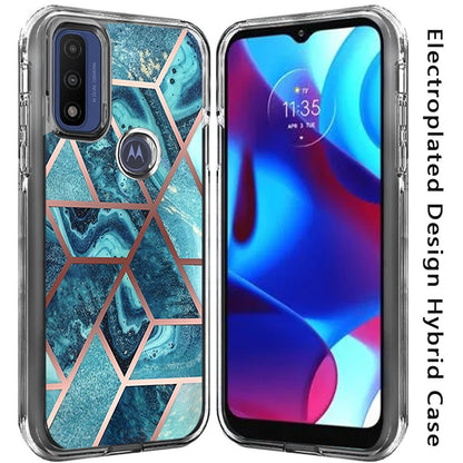 For Motorola Moto G Pure Electroplated Design Pattern Hybrid Luxury Fashion Hard PC TPU Bumper Hybrid Shook-Proof Armor  Phone Case Cover