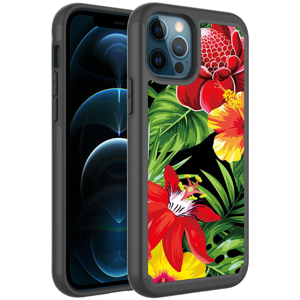 For Apple iPhone 13 Pro (6.1") Beautiful Design Tuff Hybrid Heavy Duty Sturdy Shockproof Full Body Soft TPU Hard Protective  Phone Case Cover