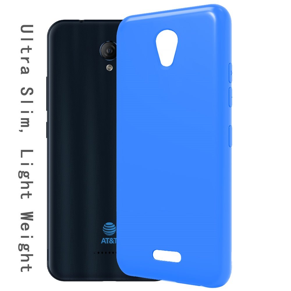 For AT&T Fusion Z, Motivate Hybrid Rubber Soft Silicone Gummy TPU Gel Candy Skin Flexible Skinny Slim Thin Protector  Phone Case Cover