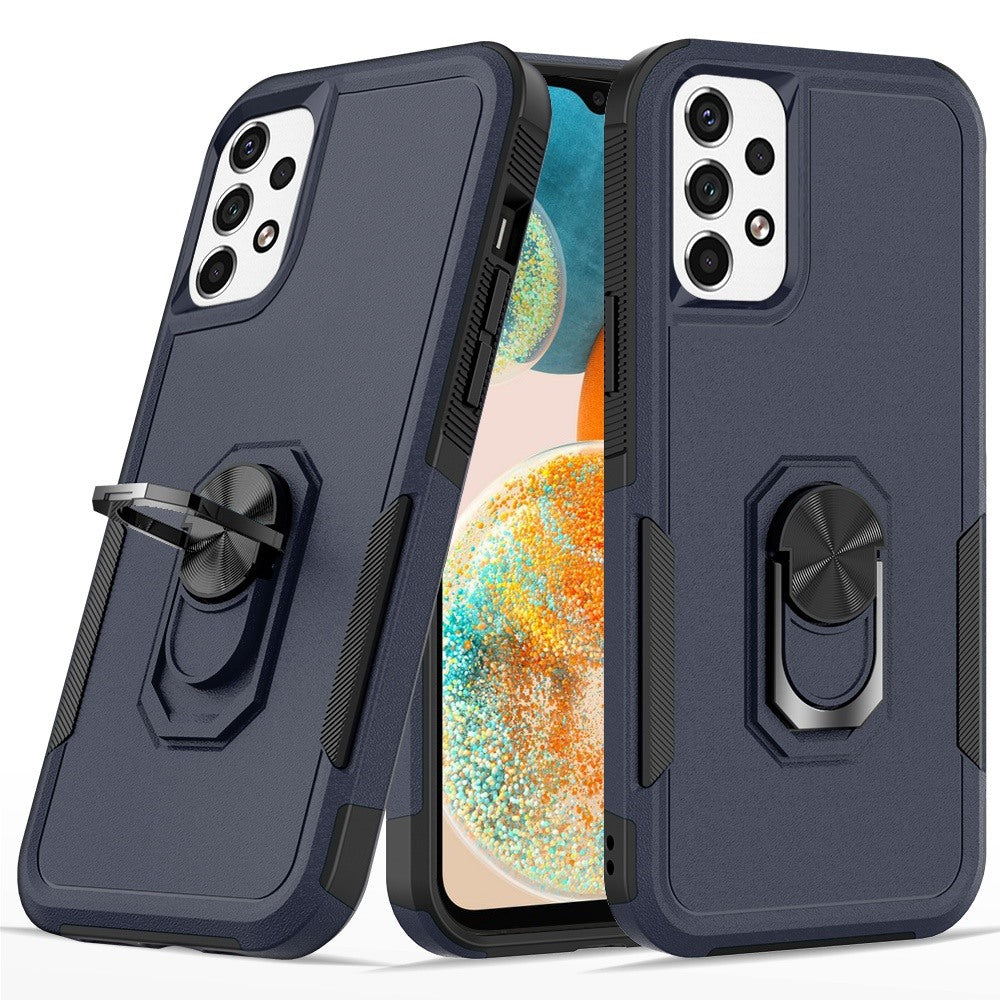 For Samsung Galaxy A23 5G Hybrid Rugged Hard Drop-Proof 3 Layer Protection Military Grade Armor with Metal Ring Stand  Phone Case Cover