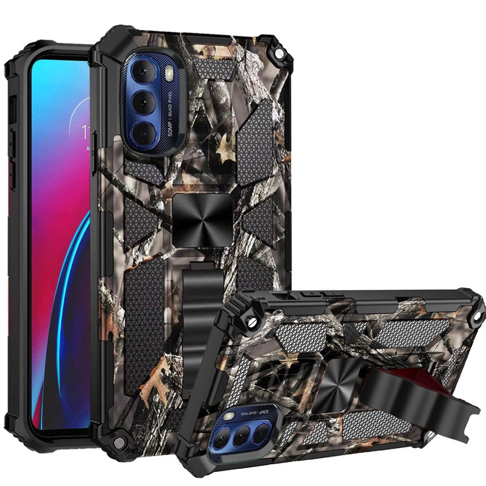 For Motorola Moto G Stylus 2022 4G Heavy Duty Hybrid Camouflage Kickstand [Military Grade] Fit Magnetic Car Mount  Phone Case Cover