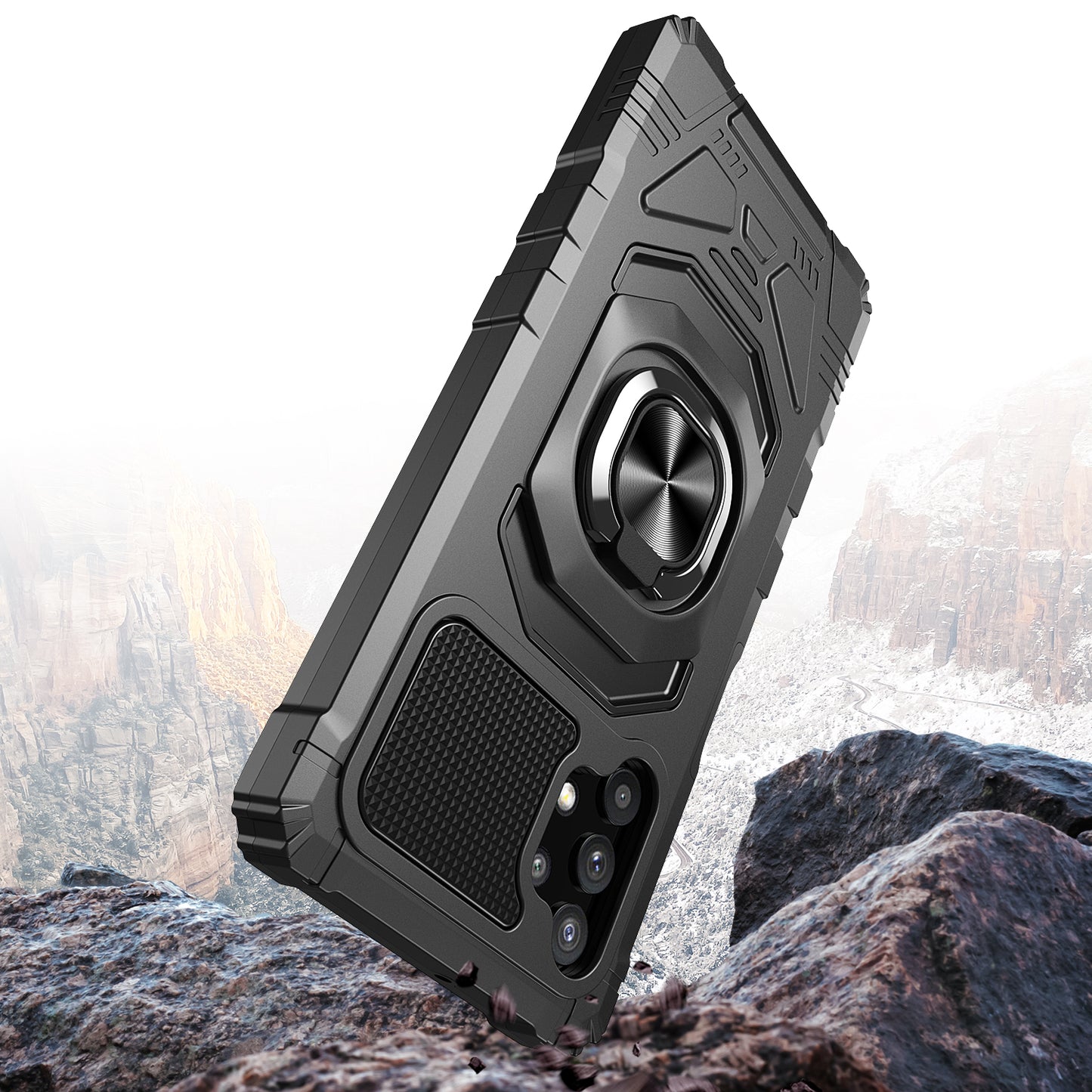 For Samsung Galaxy A32 5G Hybrid Dual Layer with Rotate Magnetic Ring Stand Holder Kickstand, Rugged Shockproof Hard Protective  Phone Case Cover