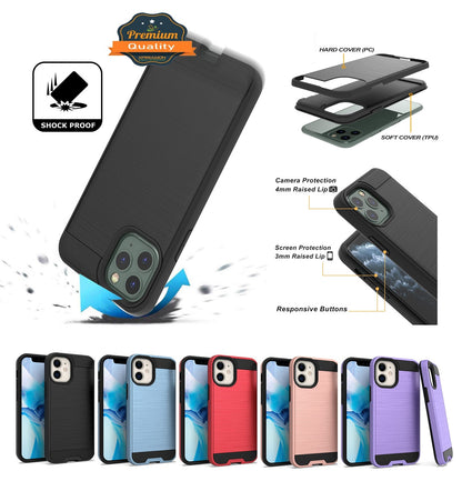 For Samsung Galaxy A54 5G Hybrid Brushed Metal Texture Rugged Slim Shockproof Dual Layers 2-Piece Hard PC + Soft TPU  Phone Case Cover