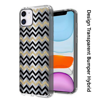 For Apple iPhone 13 (6.1") Fashion Hybrid Design Image Transparent Rubber TPU Protector Thin Shell Back PC Armor  Phone Case Cover