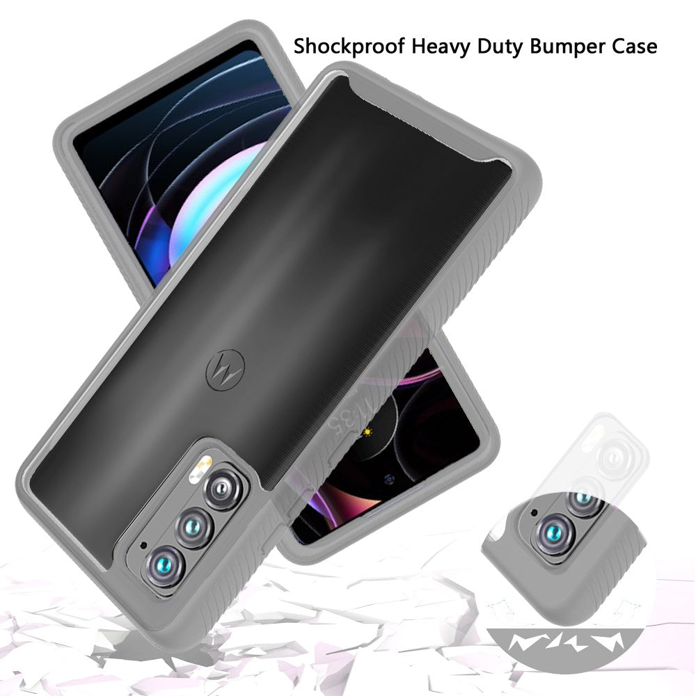 For Motorola Edge 2021 Clear Dual Layer Rugged Bumper Frame Heavy Duty Hybrid Shockproof Rubber TPU Full Body Defender  Phone Case Cover