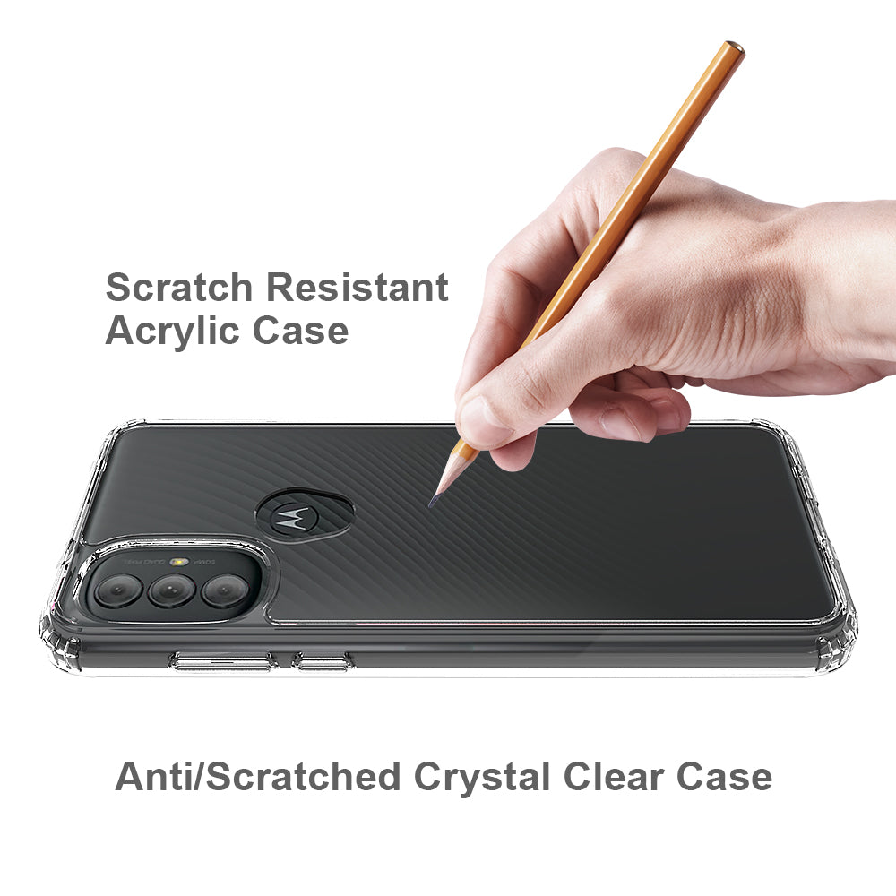 For Motorola Moto G Power 2022 Hybrid Transparent Clear Acrylic Back Hard PC & Soft TPU Full Protective Bumper Shock-Absorb  Phone Case Cover