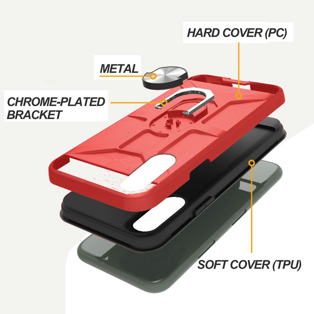 For Motorola Moto G Power 2022 hybrid Stand Kickstand Ring Holder [360° Rotating] Armor Dual Layer Fit Magnetic Car Mount TPU  Phone Case Cover