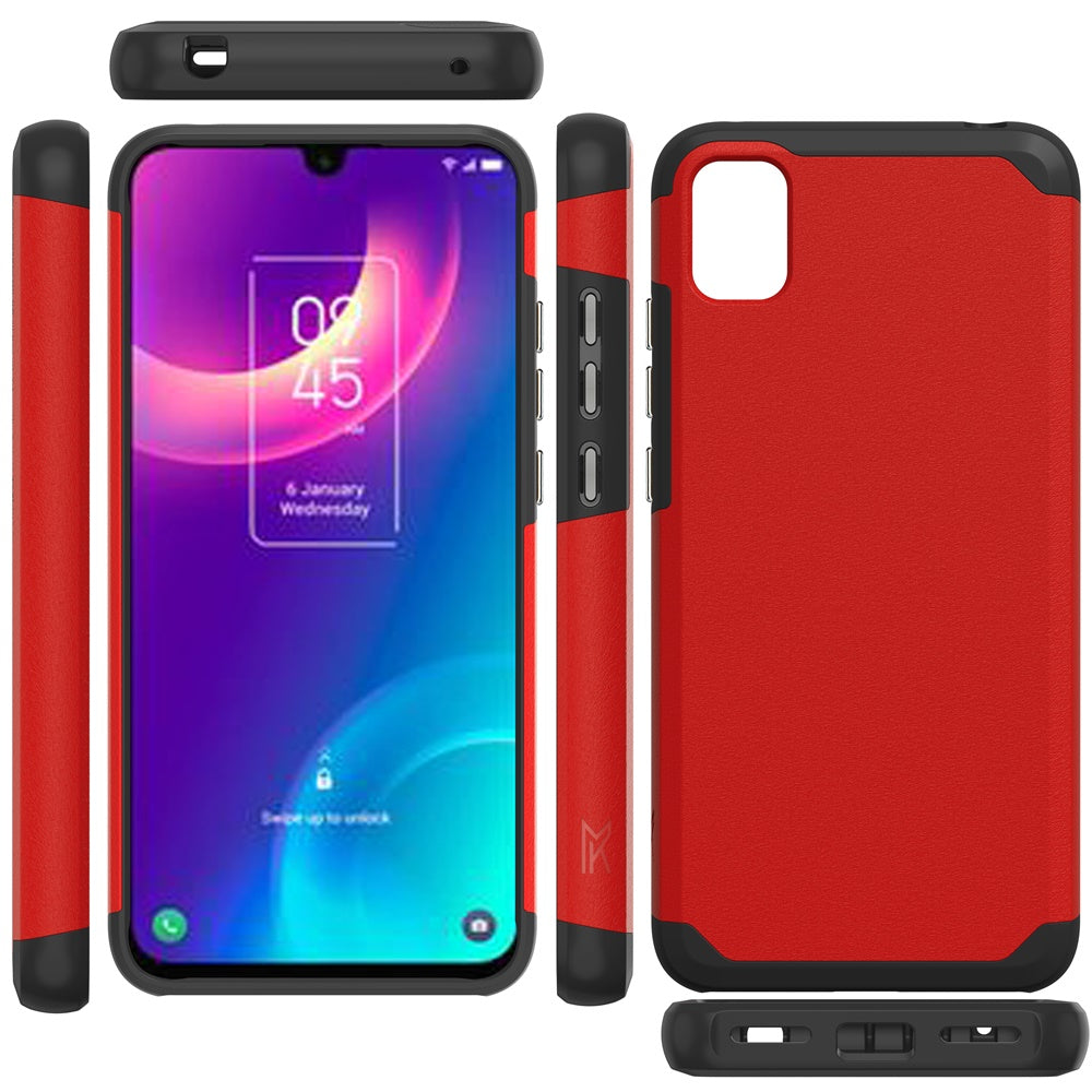 For TCL 30z Ultra Slim Corner Protection Shock Absorption Hybrid Dual Layer Hard TPU Rubber Frame Armor Defender  Phone Case Cover