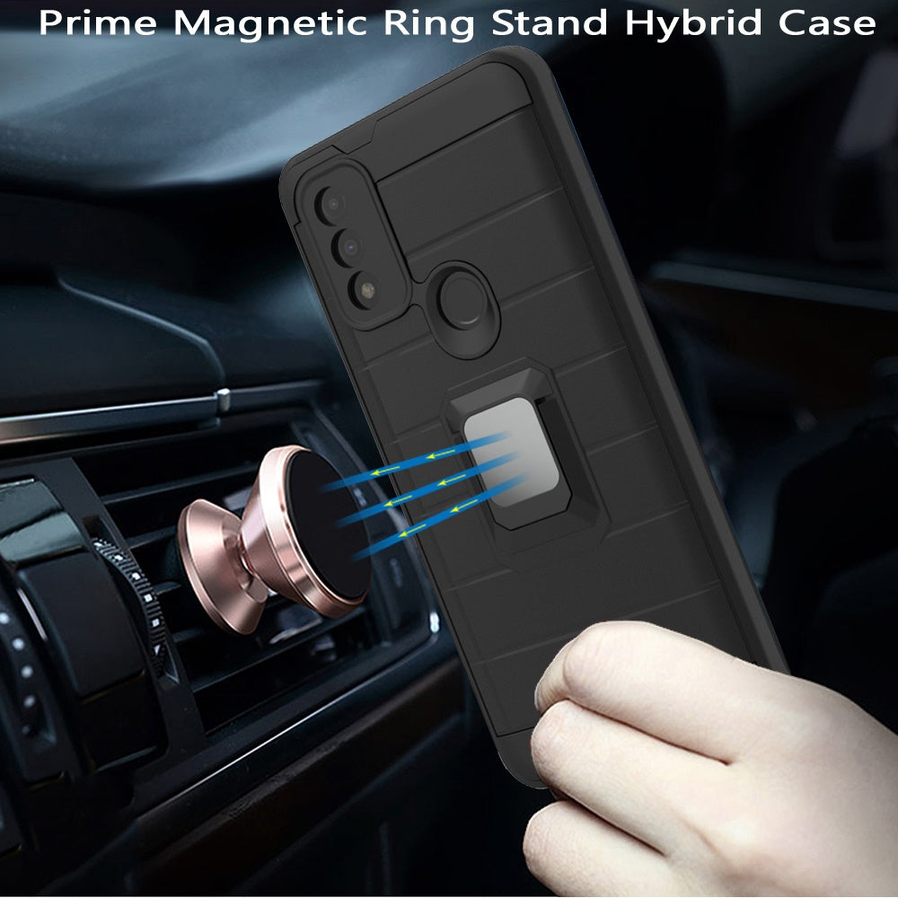 For Apple iPhone SE 2022 /SE 2020/8/7 Magnetic Ring Holder Rubber Hybrid Kickstand Texture Rugged Armor Heavy Duty  Phone Case Cover