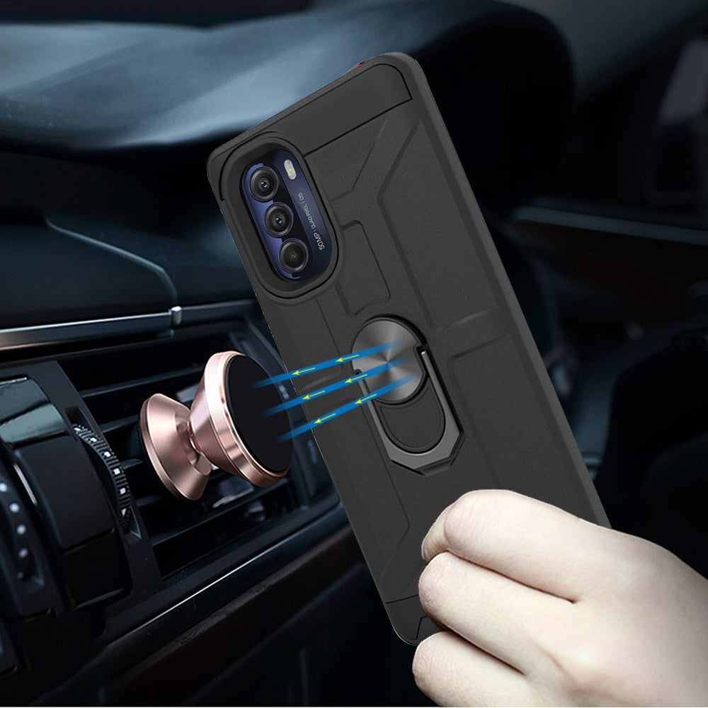 For Motorola Moto G Stylus 5G 2022 Hybrid Cases with Stand Kickstand Ring Holder [360° Rotating] Armor Dual Layer Work  Phone Case Cover