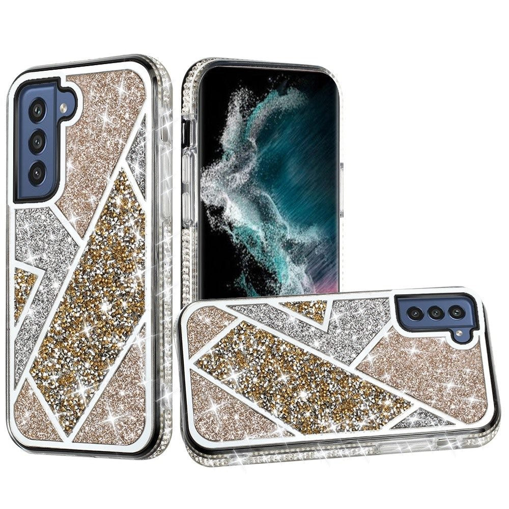 For Samsung Galaxy S22+ Plus Glitter Bling Diamond Rhinestone Sparkly Bumper Fashion Shiny Fancy Cases Hybrid Rugged  Phone Case Cover