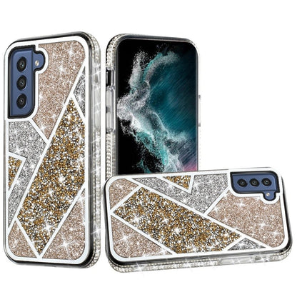 For Samsung Galaxy S22+ Plus Glitter Bling Diamond Rhinestone Sparkly Bumper Fashion Shiny Fancy Cases Hybrid Rugged  Phone Case Cover