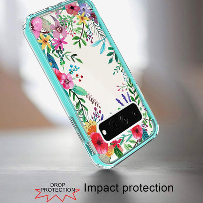 For Google Pixel 7 Beautiful Design Hybrid Triple Layer Armor Hard PC Rubber TPU Shockproof Protective Frame  Phone Case Cover