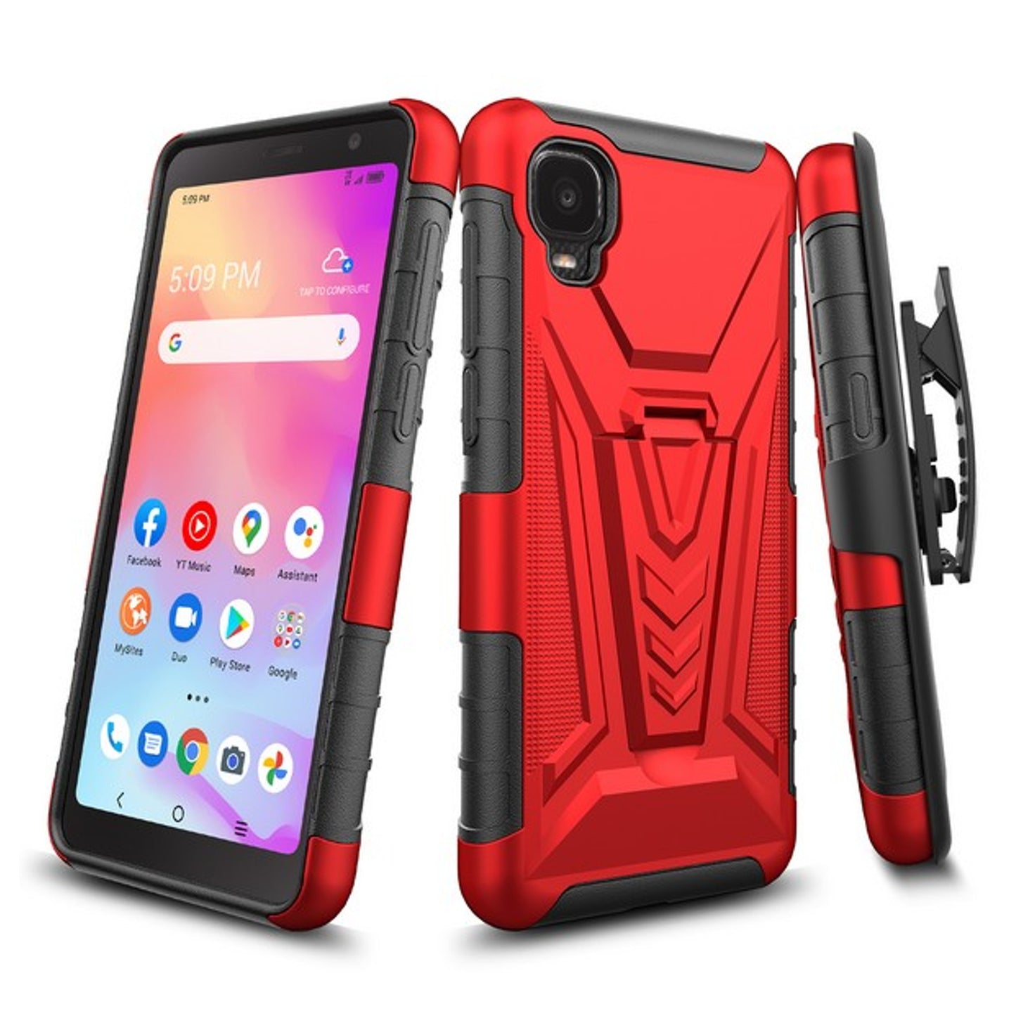 For Samsung Galaxy A12 5G Hybrid Armor Kickstand with Swivel Belt Clip Holster Heavy Duty 3 in 1 Defender Shockproof Rugged  Phone Case Cover
