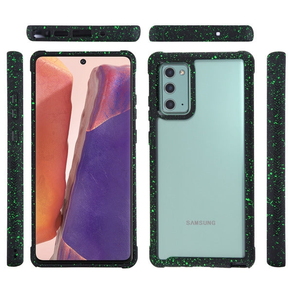 For Samsung Galaxy Note 20 (6.4") Clear Rugged Hybrid Full Body Protective Shockproof Hard Back Dual Layer Bumper Clear Black Phone Case Cover