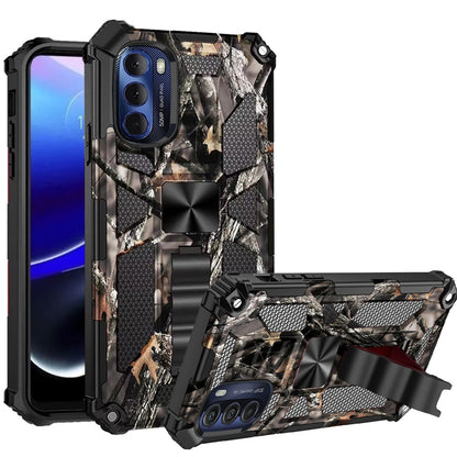 For Motorola Moto G Stylus 5G 2022 Heavy Duty Hybrid Camouflage [Military Grade] Rugged Fit Magnetic Car Mount Stand  Phone Case Cover