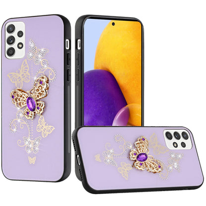 For Samsung Galaxy A73 5G 3D Diamond Bling Sparkly Glitter Ornaments Engraving Hybrid Armor Rugged Metal Fashion  Phone Case Cover