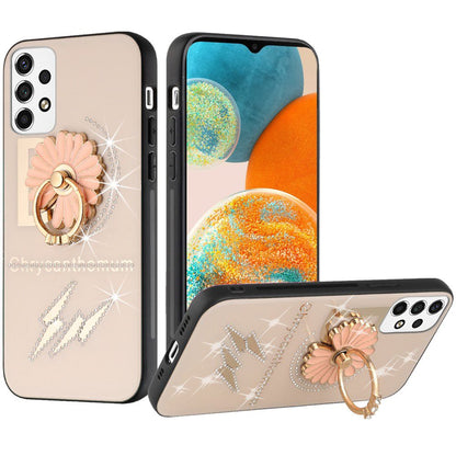 For Samsung Galaxy A23 5G Diamonds 3D Bling Sparkly Glitter Ornaments Engraving Hybrid Metal Fashion  Phone Case Cover