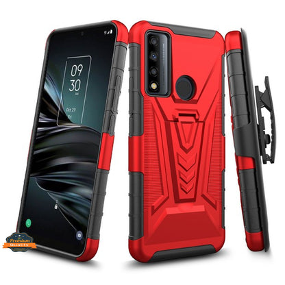 For Kyocera DuraSport 5G /C6930 Hybrid Armor Kickstand with Swivel Belt Clip Holster Heavy Duty 3 in 1 Shockproof Rugged  Phone Case Cover