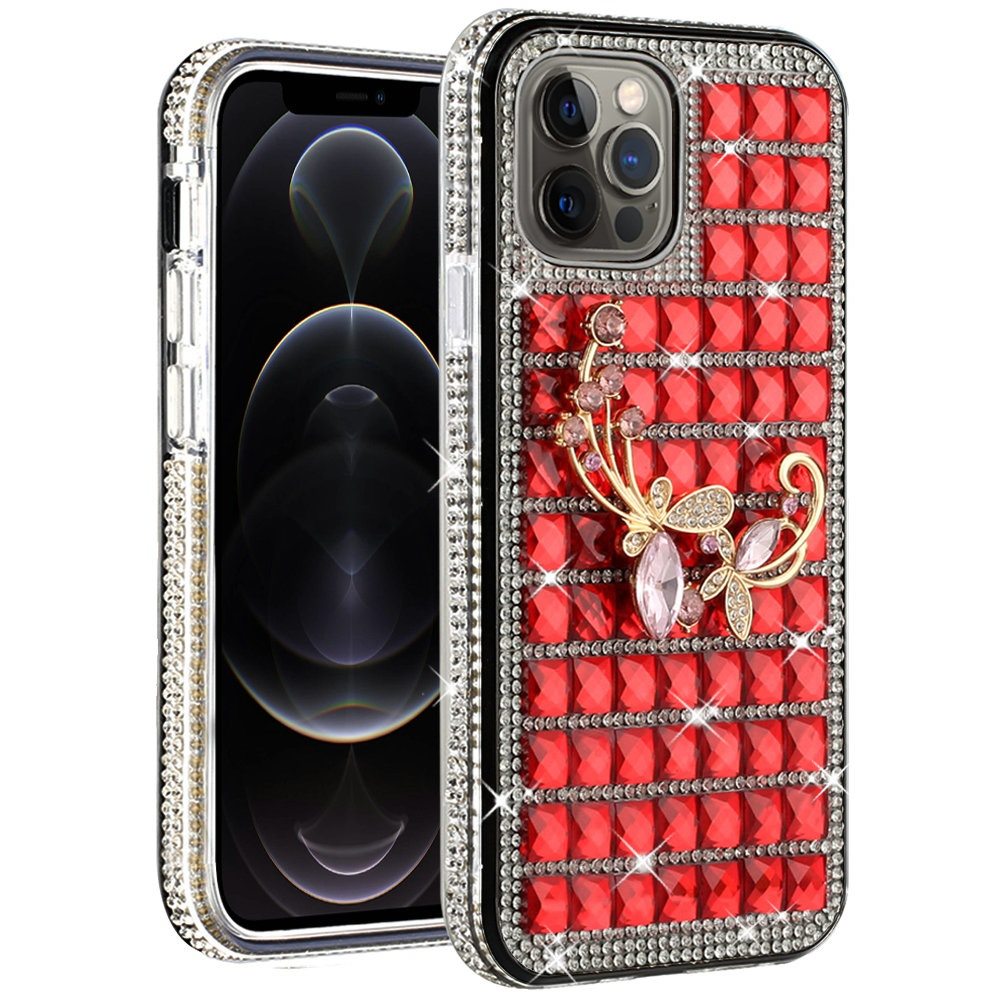 For Apple iPhone XR Fashion Luxury 3D Bling Diamonds Rhinestone Jeweled Ornament Shiny Crystal Hybrid Hard  Phone Case Cover