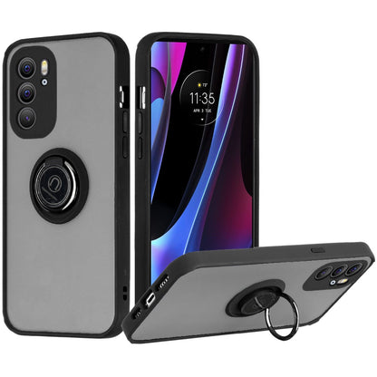 For Motorola Edge+ 2022 /Edge Plus Hybrid Protective PC Shockproof with 360° Rotation Ring Magnetic Stand & Covered Camera  Phone Case Cover