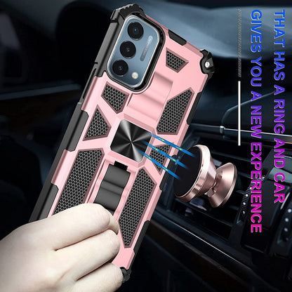 For Samsung Galaxy A71 5G Hybrid Cases Built in Magnetic Kickstand, Military Grade Bumper Heavy Duty Dual Layers Rugged Protective Rose Gold Phone Case Cover