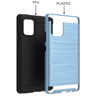 For Samsung Galaxy A54 5G Hybrid Brushed Metal Texture Rugged Slim Shockproof Dual Layers 2-Piece Hard PC + Soft TPU  Phone Case Cover