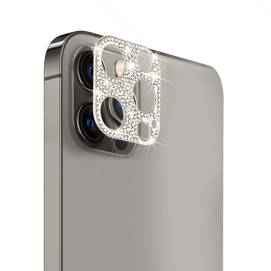 For Apple iPhone 14 (6.1") Camera Lens Zinc Alloy With Diamond Bling Glitter Lens Protective Camera Decoration Silver