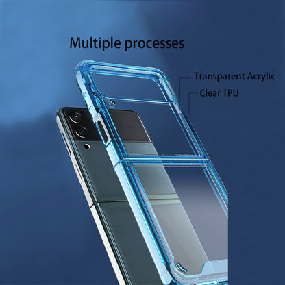 For Samsung Galaxy Z Flip 3 5G Hybrid Transparent Clear Acrylic Hard PC & Candy TPU Flip Snap On Back Protector  Phone Case Cover