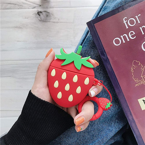 For Apple AirPods 3 (2021) Hybrid Cute 3D Fun Design Silicone Skin Cartoon Animal with Keychain Holder Rubber TPU Soft  Phone Case Cover