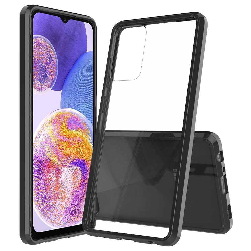 For Samsung Galaxy A23 5G Hybrid Crystal Clear Transparent Shock-Absorption Bumper with TPU + Hard PC Back Frame  Phone Case Cover