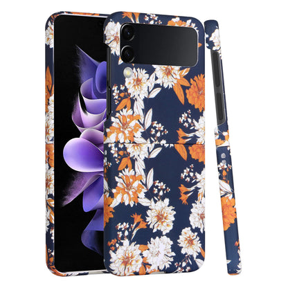 For Samsung Galaxy Z Flip 4 5G Bliss Floral Stylish Design Hybrid Rubber TPU Hard PC Shockproof Armor Slim  Phone Case Cover