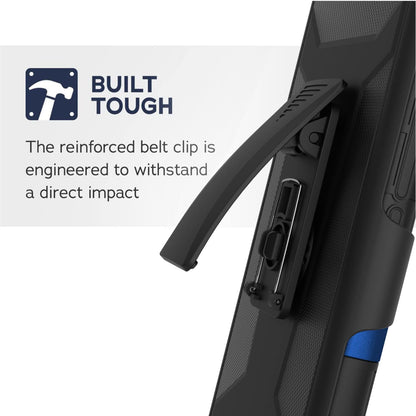 For OnePlus Nord N20 5G Hybrid Belt Clip Holster with Built-in Kickstand, Heavy Duty Protective Shock Absorption Armor Black Phone Case Cover