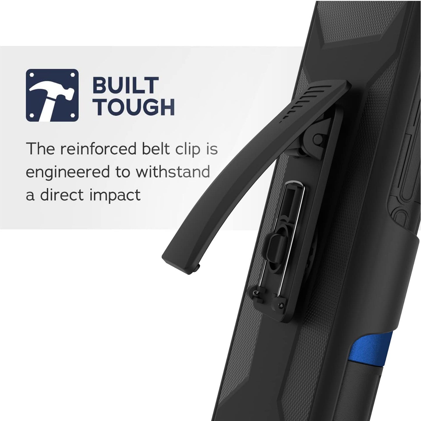 For Motorola Moto G Power 2022 Hybrid Belt Clip Holster with Built-in Kickstand, Heavy Duty Protective Shock Absorption Armor Defender Black Phone Case Cover