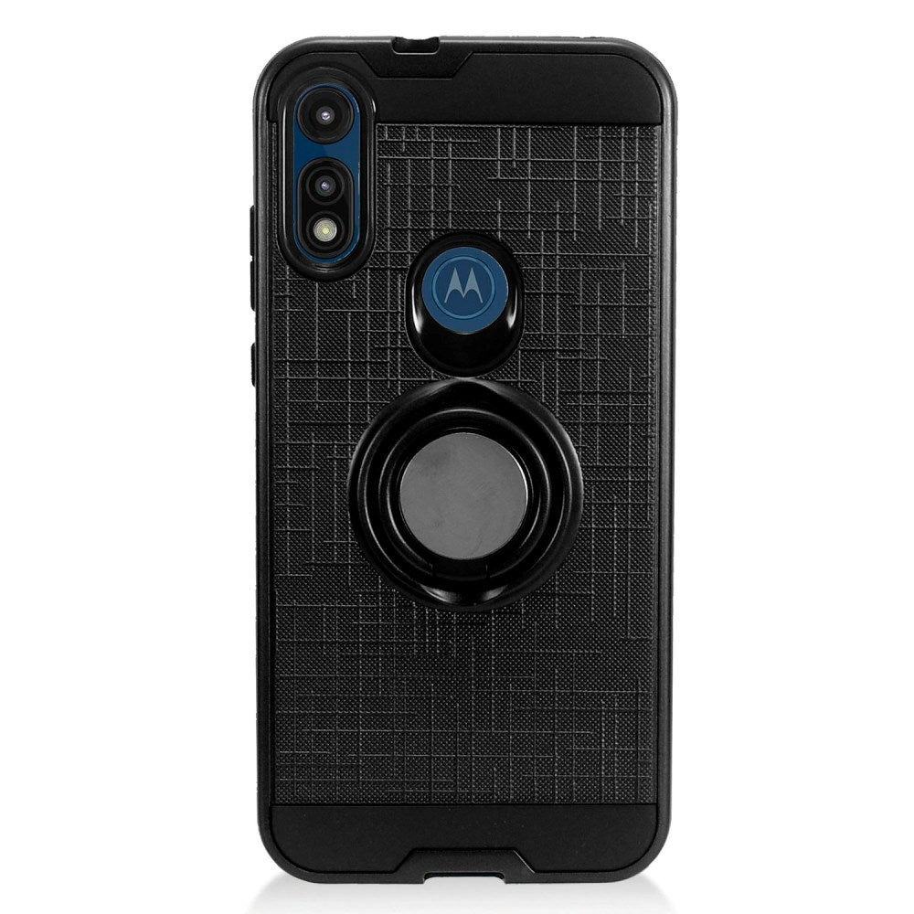 For Motorola Moto G Pure / Moto G Power 2022 Hybrid 360° Ring Armor Shockproof Dual Layers 2 in 1 Holder with Ring Stand for Magnetic Car Mount  Phone Case Cover