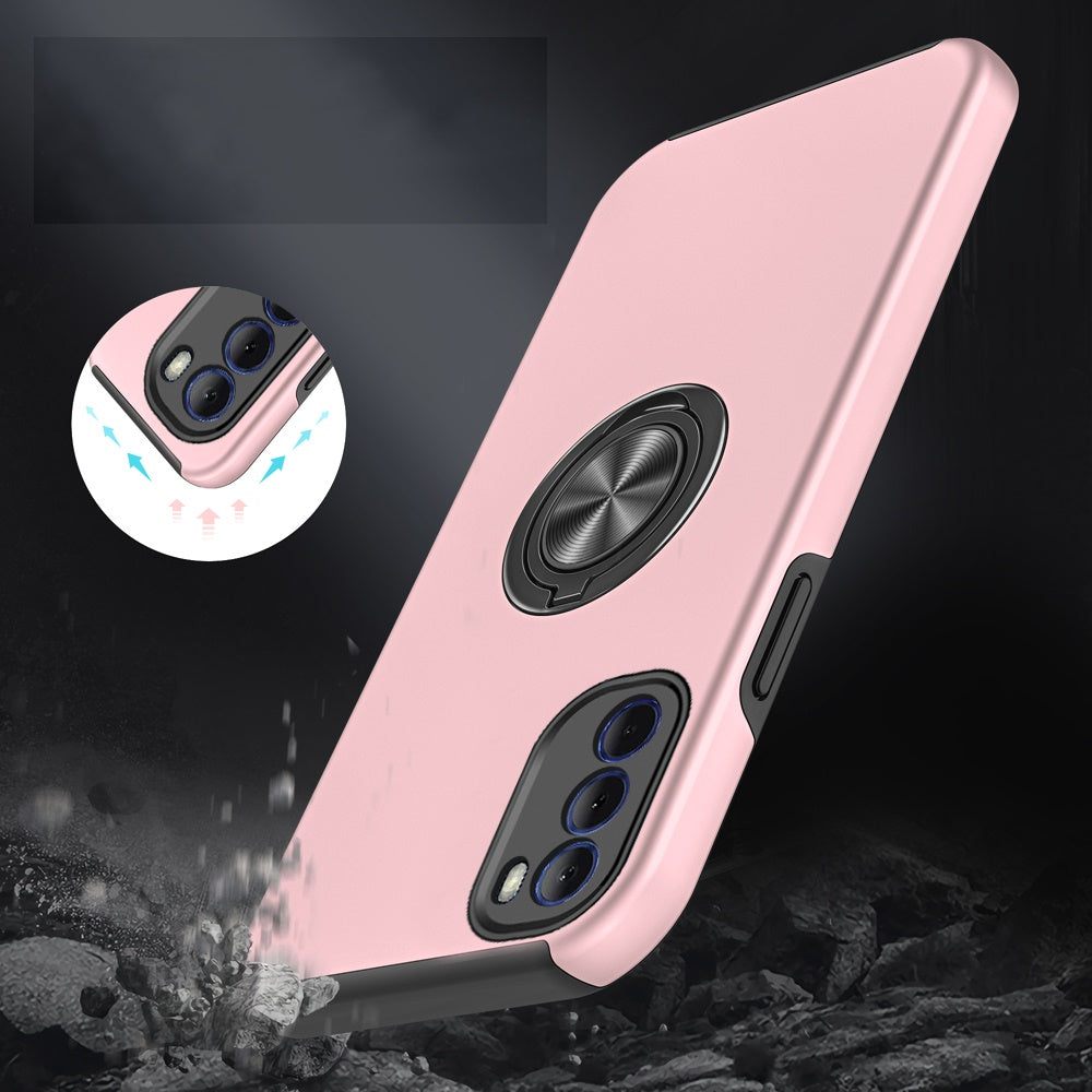 For Motorola Moto G Stylus 5G 2022 Hybrid 360 Degree Rotatable Metal Invisible Ring Stand Holder Fit Magnetic Car Mount  Phone Case Cover