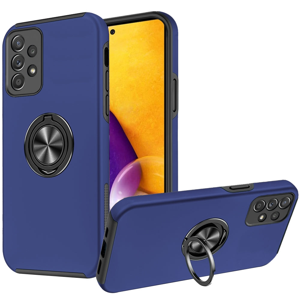 For Samsung Galaxy A73 5G Hybrid 360 Degree Rotatable Metal Invisible Ring Stand Holder Fit Magnetic Car Mount Shockproof Slim  Phone Case Cover