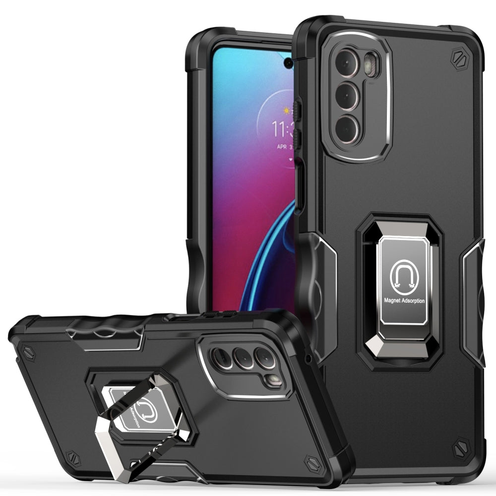 For Motorola Moto G 5G 2022 Hybrid Hard PC TPU Bumper with Magnetic Ring Stand Holder Military-Grade Drop Protection  Phone Case Cover