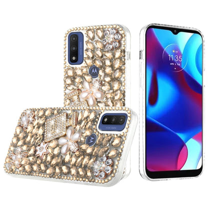 For Motorola Moto G Power 2022 Bling Clear Crystal 3D Full Diamonds Luxury Sparkle Transparent Rhinestone Hybrid Bumper  Phone Case Cover