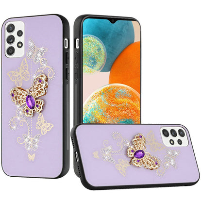 For Samsung Galaxy A23 5G Diamonds 3D Bling Sparkly Glitter Ornaments Engraving Hybrid Metal Fashion  Phone Case Cover