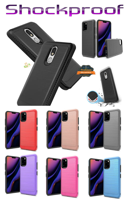 For Motorola Moto G Stylus 5G 2022 Slim Hybrid TPU 2-Piece Bumper Shockproof Brushed Texture Carbon Fiber Hard PC Back  Phone Case Cover