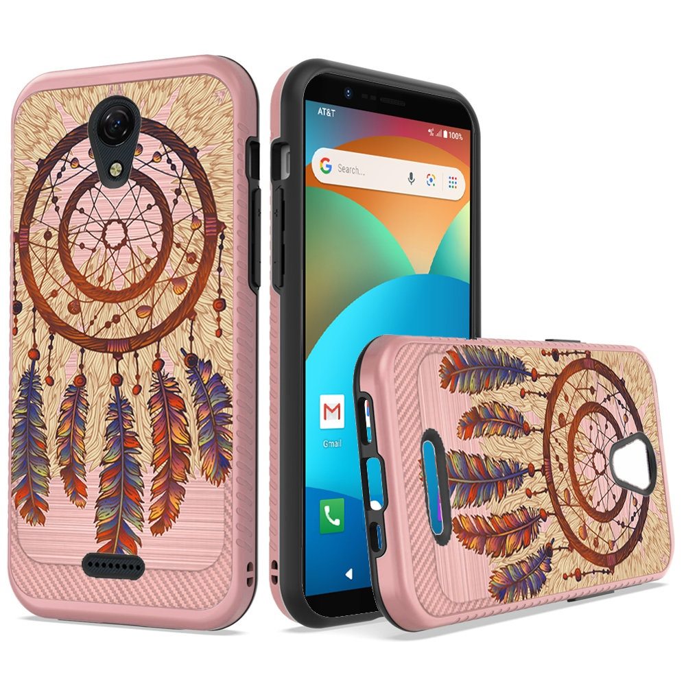 For AT&T Fusion Z, Motivate Cute Design Printed Pattern Fashion Brushed Texture Shockproof Dual Layer Hybrid Slim Had PC + TPU Rubber  Phone Case Cover