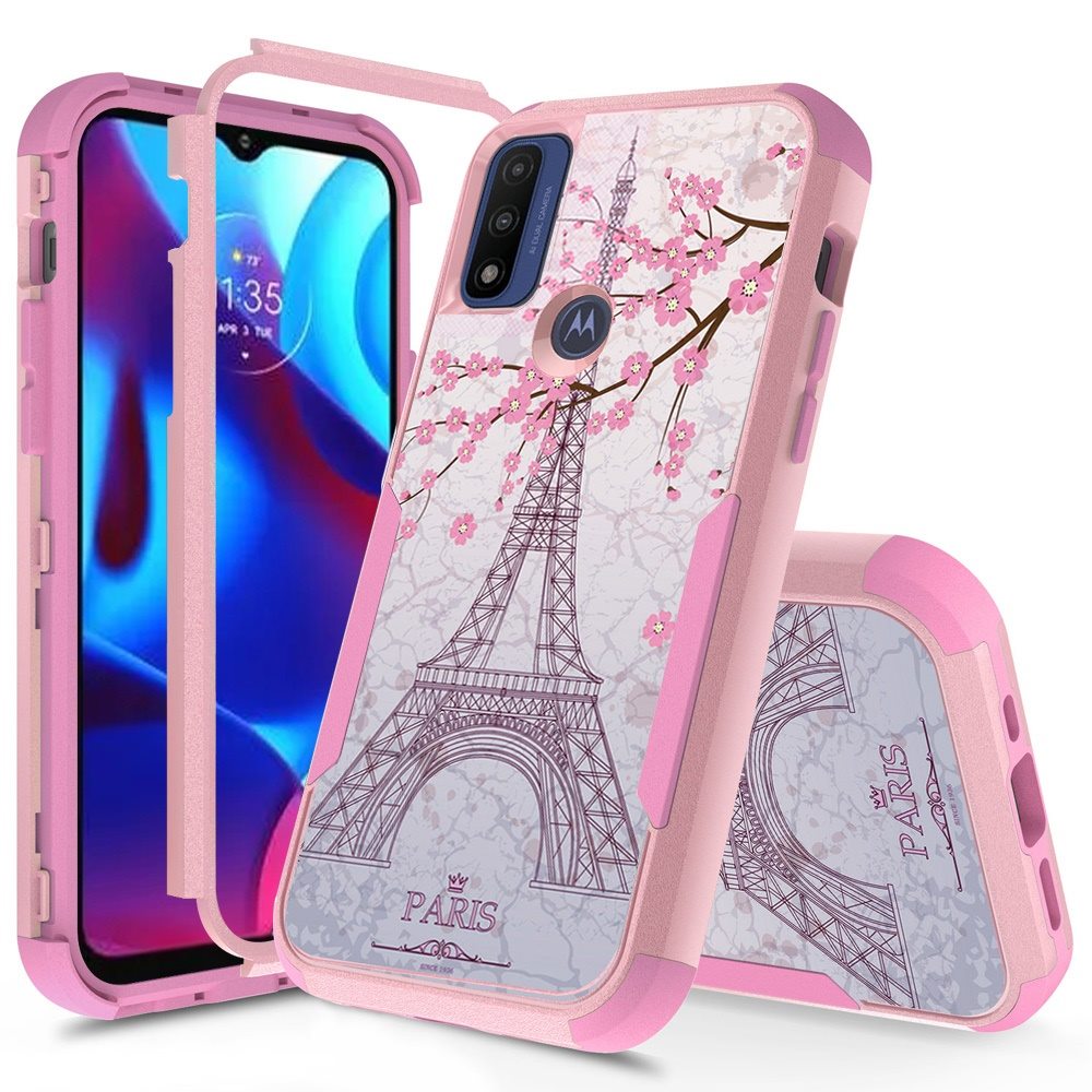 For Motorola Moto G Pure Fashion Design Three Layer Heavy Duty Hybrid Sturdy 3in1 Shockproof Hard PC Back Protective  Phone Case Cover