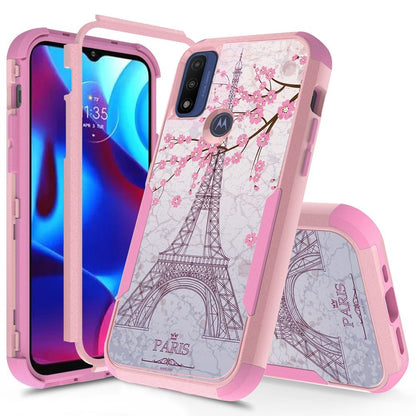 For Motorola Moto G Pure Fashion Design Three Layer Heavy Duty Hybrid Sturdy 3in1 Shockproof Hard PC Back Protective  Phone Case Cover
