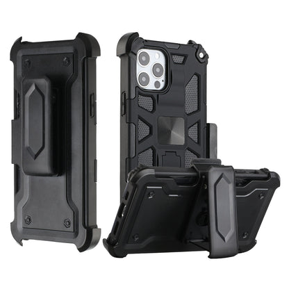 For Apple iPhone 13 (6.1") Hybrid 3in1 Combo Holster Belt Clip with Kickstand, Full-Body Armor Protective Military-Grade  Phone Case Cover